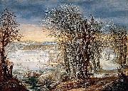 Denis van Alsloot Winter Landscape in the Foret de Soignes, with The Flight into Egypt Germany oil painting artist